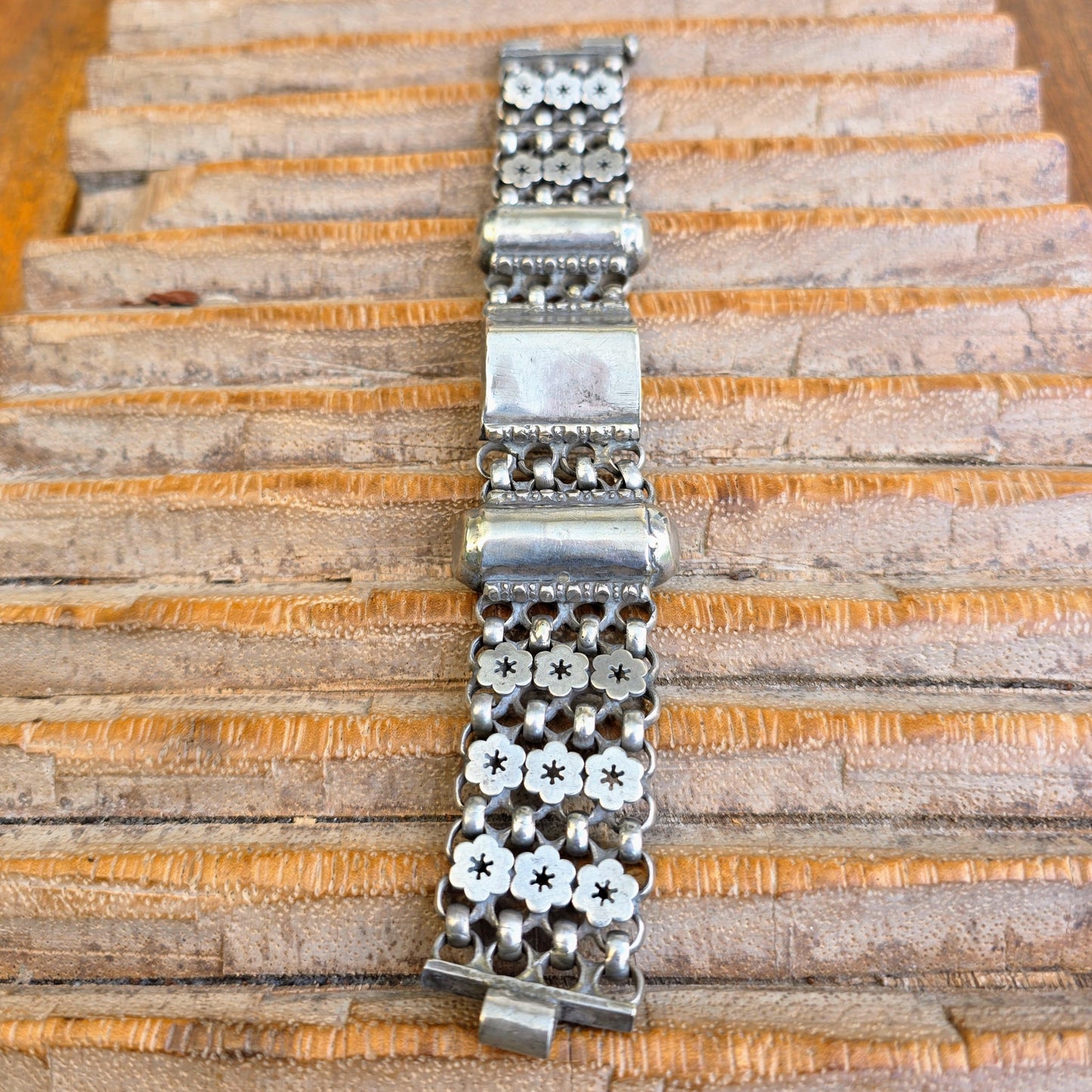 Q0107 | Antikes Tamilisches Silber-Gliederarmband