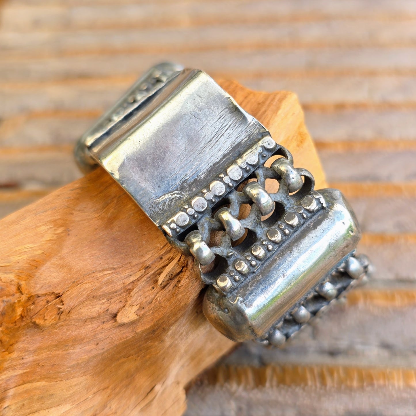 Q0107 | Antikes Tamilisches Silber-Gliederarmband