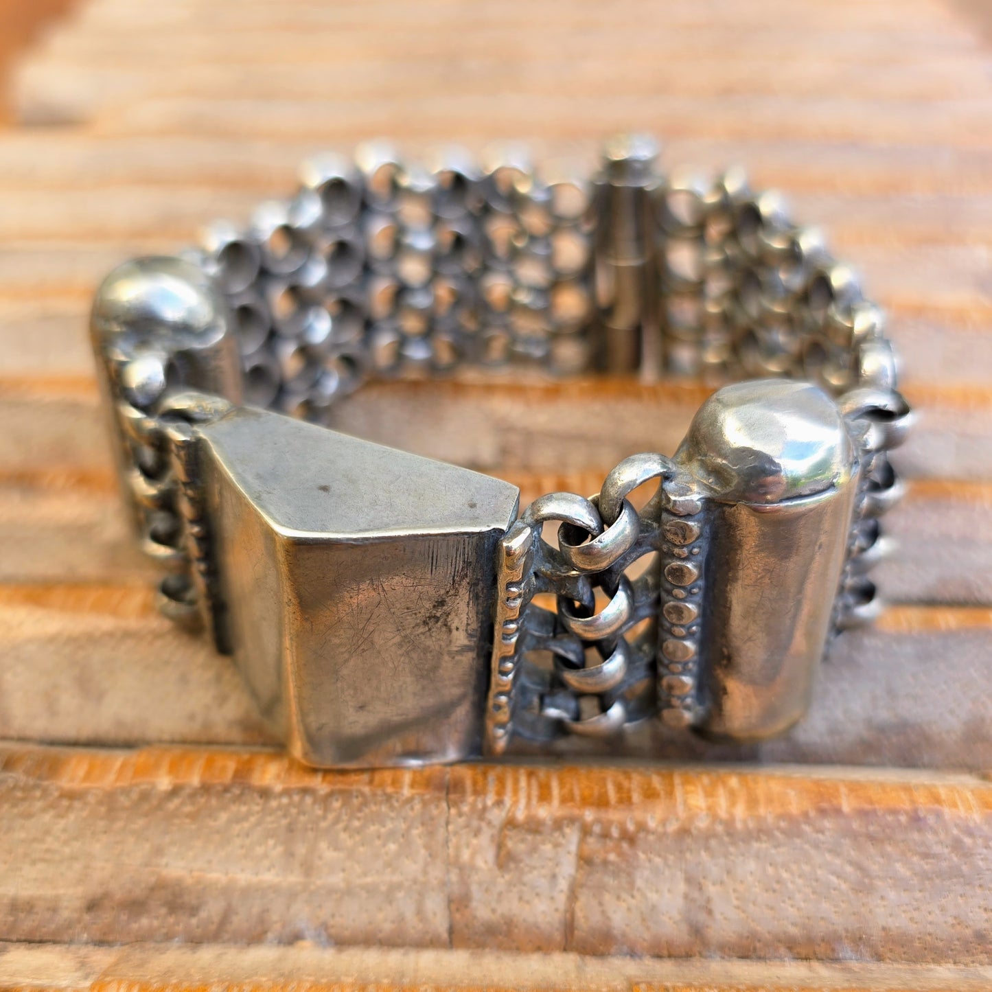 Q0107 | Antikes Tamilisches Silber-Gliederarmband