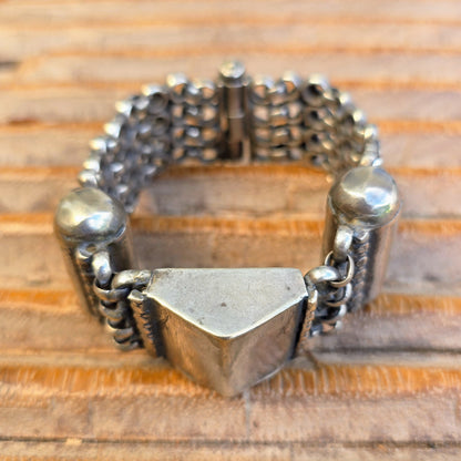 Q0107 | Antikes Tamilisches Silber-Gliederarmband